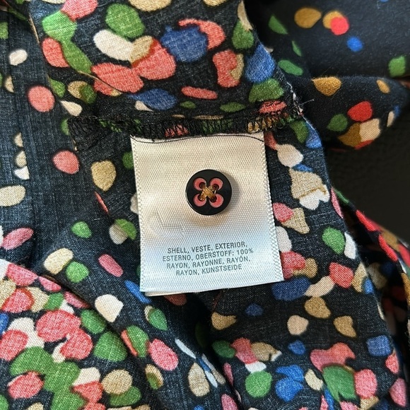 Maeve Anthropologie Shirt Wynwood Confetti Button Down Blouse Black Top Sz 4 - Picture 12 of 15